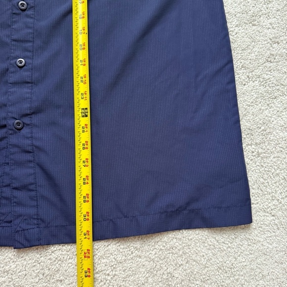 Habit Men Navy Button-Up Shirt Solar Protection Fishing Hiking Sz L - Picture 9 of 9